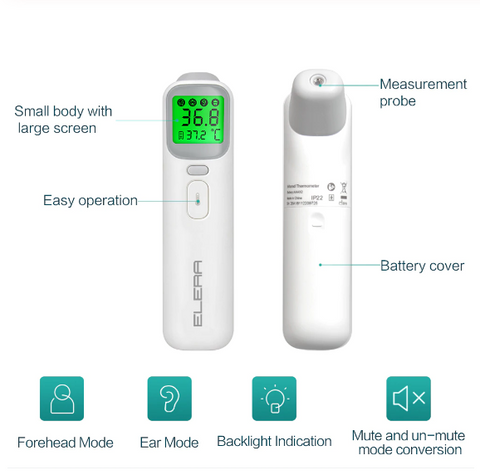 Infrared Forehead Thermometer for Adults, ELERA No Touch Digital Therm —  Elera